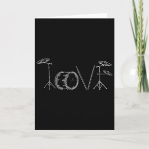 Carte Tambours d'amour Joyeuse Saint-Valentin Batteur de