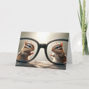 Carte Tamias regardant à travers des lunettes