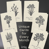 Carte Tampon Delphinium Larkspur Juillet Fleur Linge