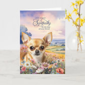Carte Tan Chihuahua Field of Wildflowers Pet Sympathy (Fleur jaune)