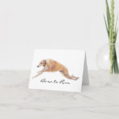 Carte Tan Greyhound Né pour exécuter Dog Art Note Card (Devant)