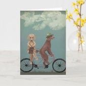 Carte Tandem de caniche (Fleur jaune)