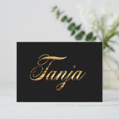 Carte Tanja gold Design Lettering (Debout devant)