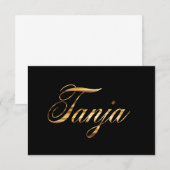 Carte Tanja gold Design Lettering (Devant / Derrière)