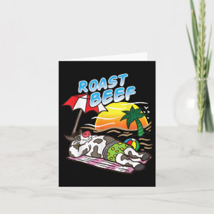 Carte Tannage De Vache De Boeuf Rôti À La Plage Drôle Vi