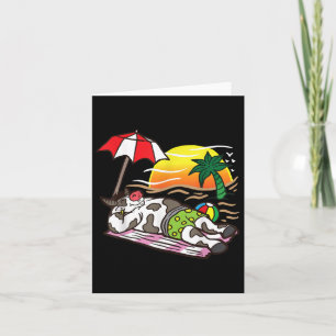 Carte Tannage De Vache De Boeuf Rôti À La Plage Drôle Vi