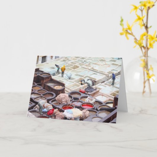 Carte Tanneries Fès, Maroc (Fleur jaune)