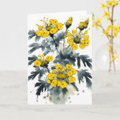 Carte Tansy - Watercolor flowers (Fleur jaune)