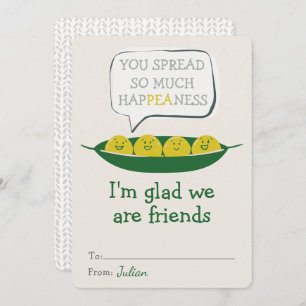 Carte Tant de Hap-Pea-ness Valentines Salle de classe