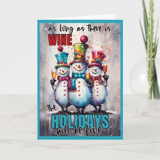 Carte Tant Que Le Vin, Vacances Beaux Noël Salutation (Devant)