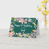 Carte Tante 56e anniversaire Fleurs vertes (Fleur jaune)