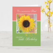 Carte Tante, 90e anniversaire, juste une note tournesol (Fleur jaune)