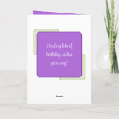 Carte Tante ajouter nom photo violet vert anniversaire (Dos)