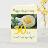 Carte Tante Anniversaire et Oncle Rose Jaune (Fleur jaune)