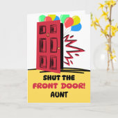 Carte Tante Anniversaire Fermer la porte d'entrée (Fleur jaune)