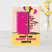 Carte Tante Anniversaire Fermer la porte d'entrée (Fleur jaune)