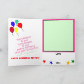 Carte Tante Anniversaire Pink Cupcake Tower NOM (Intérieur)