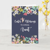 Carte Tante Bénédiction de Pâques de Fleurs Christ ressu (Fleur jaune)