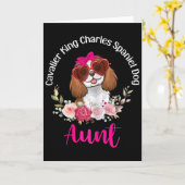 Carte Tante Cavalier King Charles Spaniel Vale Floral (Fleur jaune)