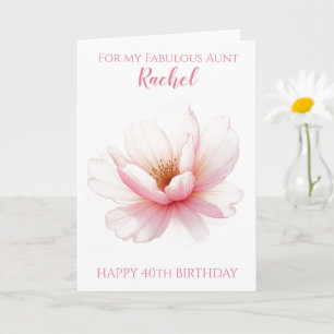 Carte Tante Cherry Blossom 40e anniversaire