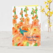 Carte Tante d'anniversaire heureuse de Hollyhocks (Fleur jaune)
