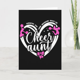 Carte Tante de cheerleading cœur de tante de cheerleader