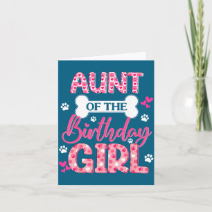 Carte Tante de la fille d'anniversaire Thème de patte de