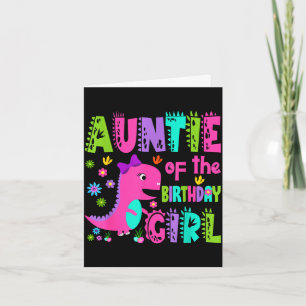 Carte Tante de la fille qui fête son anniversaire saurus