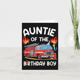 Carte Tante du garçon anniversaire Camion de pompiers Po