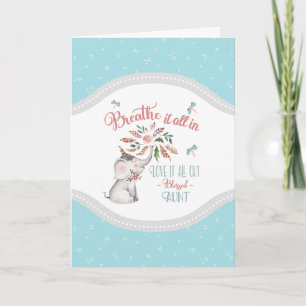 Carte Tante Éléphant et Libellule Bénie Cadeau