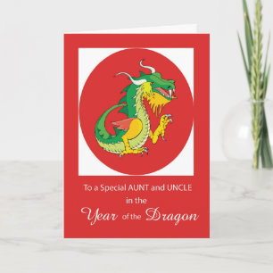 Carte Tante et oncle Année rouge du dragon