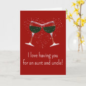 Carte Tante et oncle Saint Valentin Vin drôle (Fleur jaune)