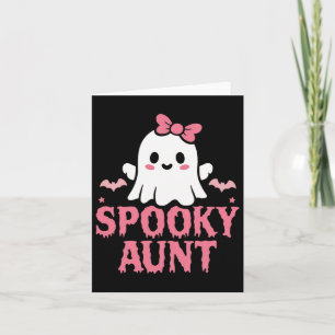 Carte Tante Famille Mignonne Rose Blanc Fantôme Boo Hall
