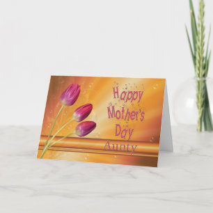 Carte Tante, Fête des Mères, tulipes pleines de soleil