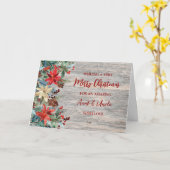 Carte Tante florale et oncle Joyeux Noël (Fleur jaune)