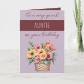 Carte Tante gerbera violet bordeaux anniversaire (Devant)