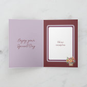 Carte Tante gerbera violet bordeaux anniversaire (Intérieur)