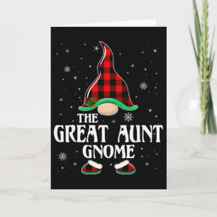 Carte Tante Gnome Buffalo Plaid Famille Groupe Noël