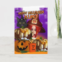 Tante Halloween chatte-sorcière citrouille Jack-o'
