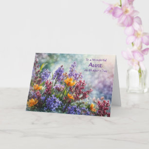 Carte Tante Joyeuse Fête des Mères avec de Jolis Fleurs
