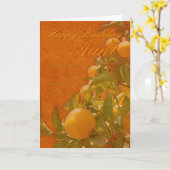 Carte Tante Joyeux Anniversaire Espagnol Orange Arbre, b (Fleur jaune)