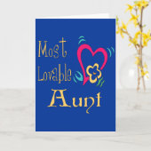 Carte Tante la plus aimable et la plus adorable du monde (Fleur jaune)