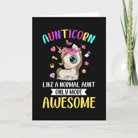 Carte Tante Licorne Comme Une Tante Normale (Devant)