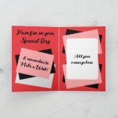 Carte Tante photo nom rouge noir anniversaire (Intérieur)