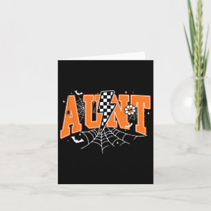 Carte Tante Rétro Éclair Toile d'araignée Halloween Auto