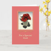 Carte Tante spéciale Kitty & Roses de thé (Fleur jaune)