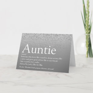Carte Tante Tante Définition Meilleure Paillettes Argent