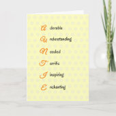 Carte Tante texte d'anniversaire fleurs orange (Devant)