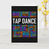 Carte Tap Dance Words Lover Tap DancerProfesseur de dans (Fleur jaune)