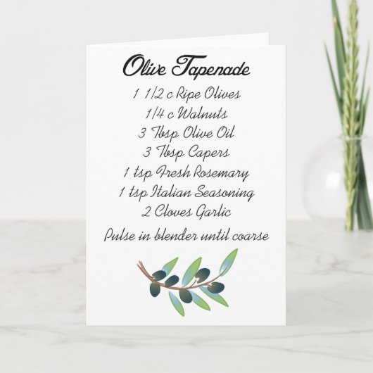 Carte Tapenade olive (Devant)